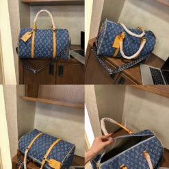 Túi Trống Du Lịch LV Louis Vuitton Size To Xanh Denim Like Auth