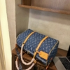 Túi Trống Du Lịch LV Louis Vuitton Size To Xanh Denim 13 Túi Trống Du lịch LV Xanh Trắng Nâu