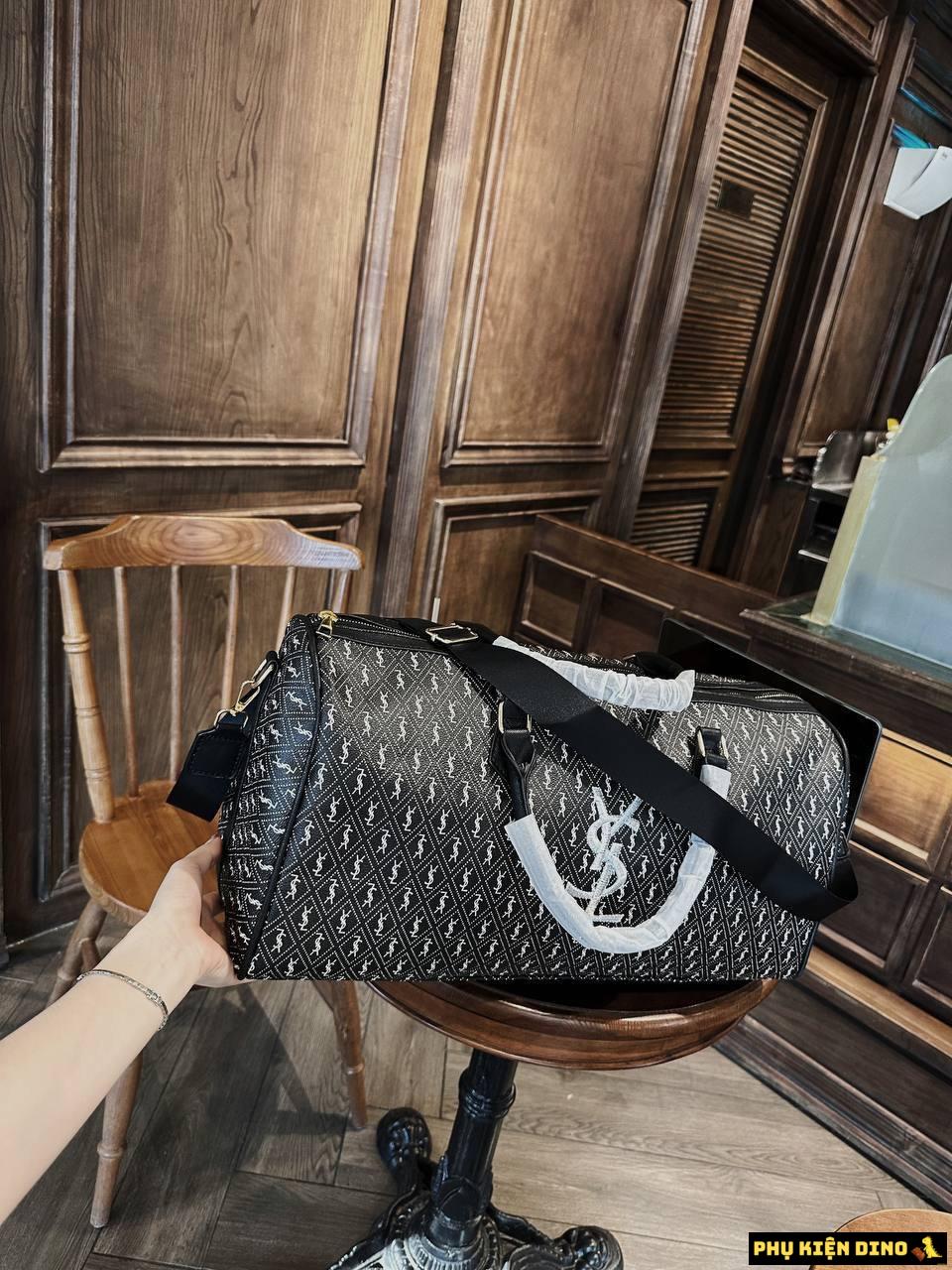 Túi Trống Du Lịch YSL Size To 50 Màu Đen Trắng 3 Túi Trống Du Lịch YSL
