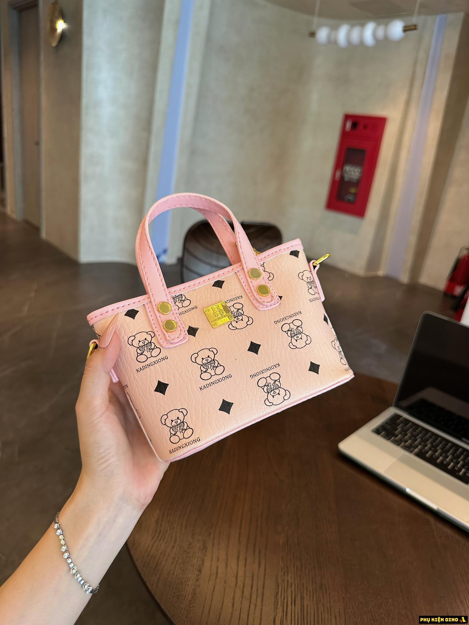 Túi Xách Gấu Có Khóa Kéo Nhiều Màu 6 Túi Xách Gấu Có Khóa Kéo Hồng đen