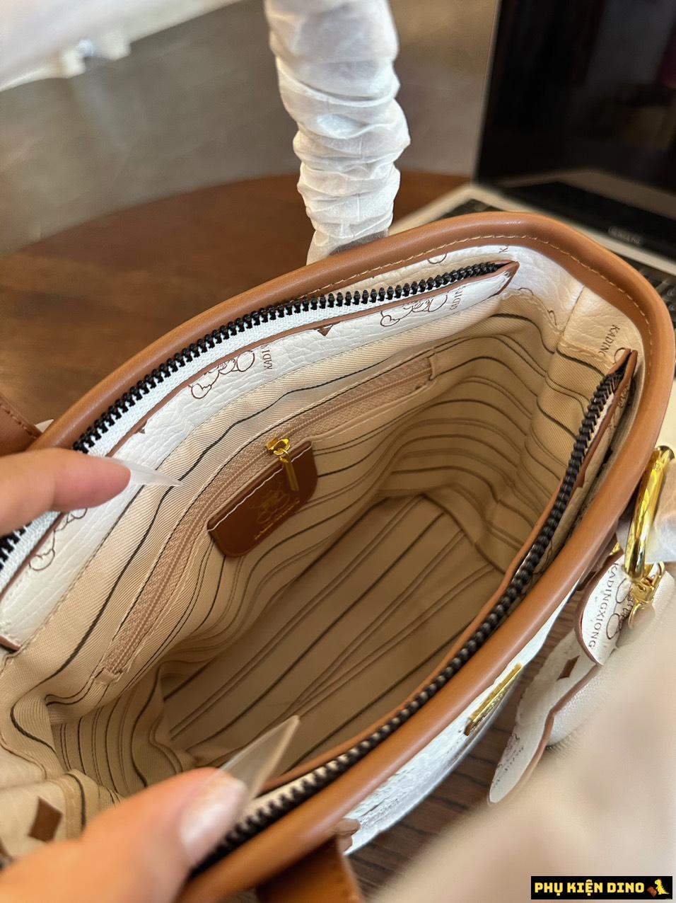 Túi Xách Gấu Nâu Trắng Kèm Túi Gấu Nhỏ Có Khóa Kéo 9 Túi Xách Gấu Nâu Có Khóa Kéo