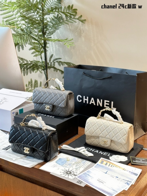 Túi Xách Nữ Chanel CC Mini Size 20 Đen Trắng Xám
