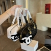Túi Trống Xách Tay Chanel Logo 1 Bên 2 Màu Đen Trắng 15 Túi Xách Nữ Chanel Ligne Cambon Black White