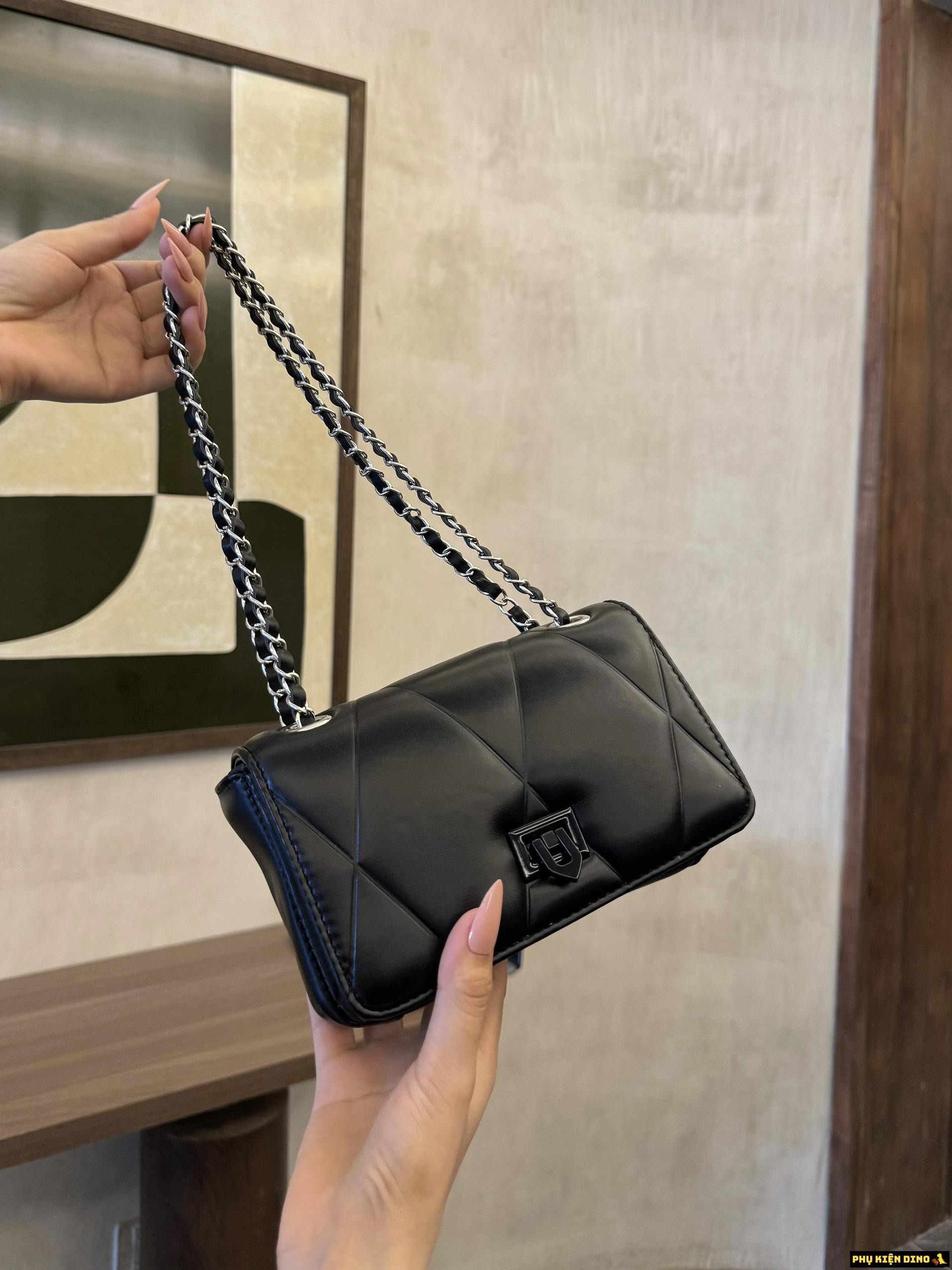 Túi Xách Nữ Charles & Keith CNK Da Mềm Size 20 5 Túi Xách Nữ CNK Da Mềm Size 20 màu Đen