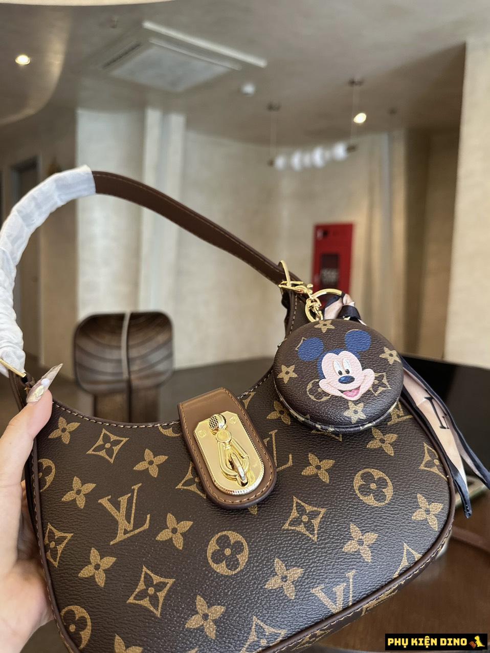 Túi Xách Nữ Louis Vuitton LV Màu Nâu Kèm Gương Mickey 6 Túi Xách Nữ LV Màu Nâu