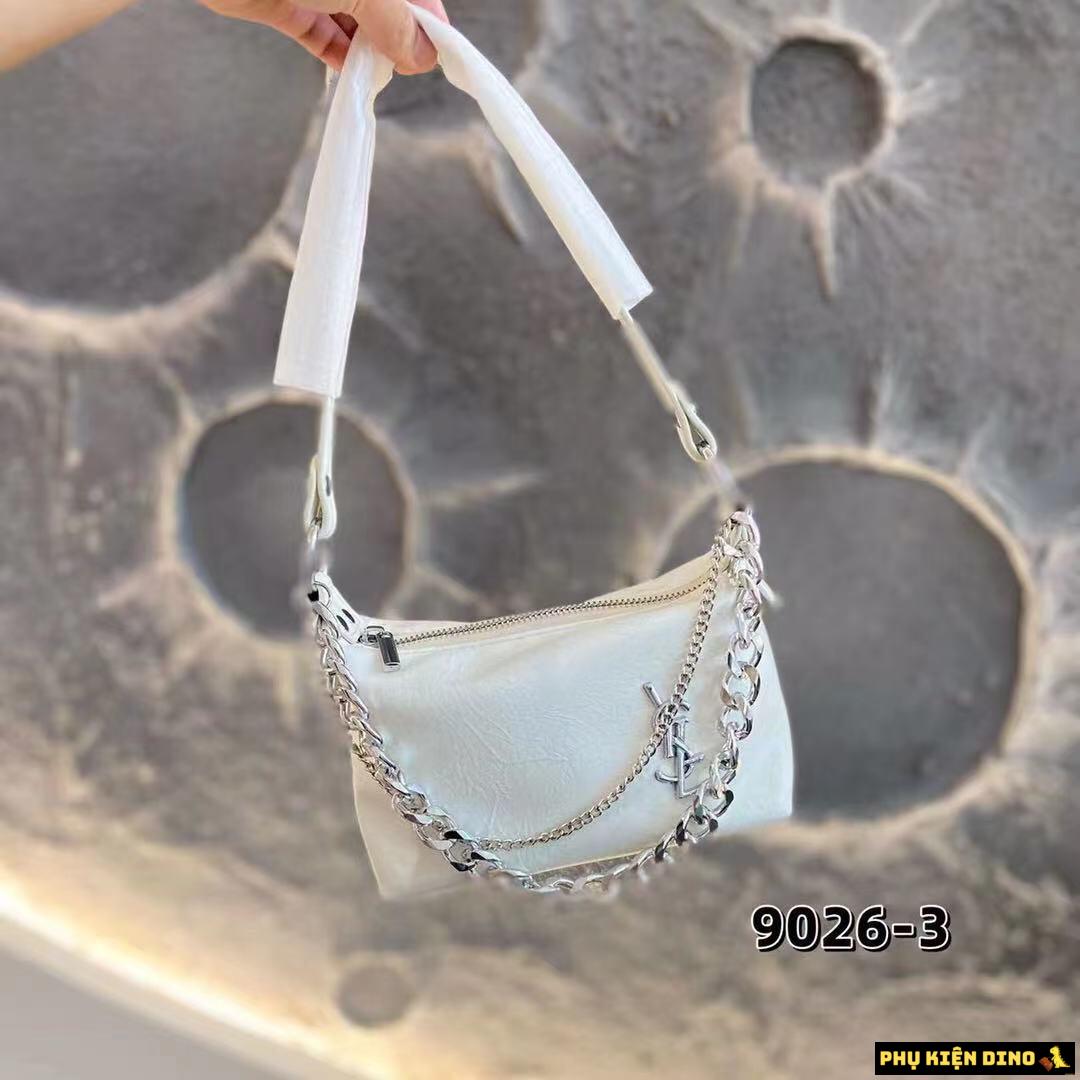 Túi Xách Nữ YSL Phối Dây Xích 3 Màu Trắng Bạc Đen 8 Túi Xách Nữ YSL Phối Dây Xích Màu Trắng