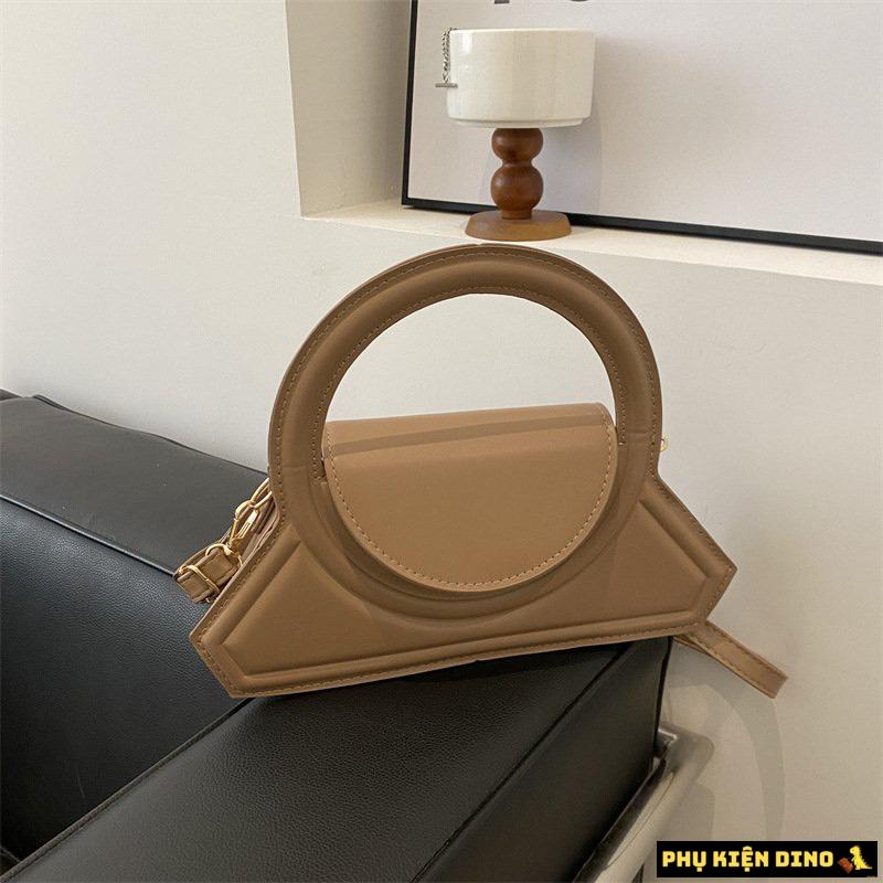 Túi Xách Tay Đeo Chéo Quai Tròn Nội Địa Trung Cao Cấp 13 Túi Xách Tay Đeo Chéo Quai Tròn Nâu Nhạt