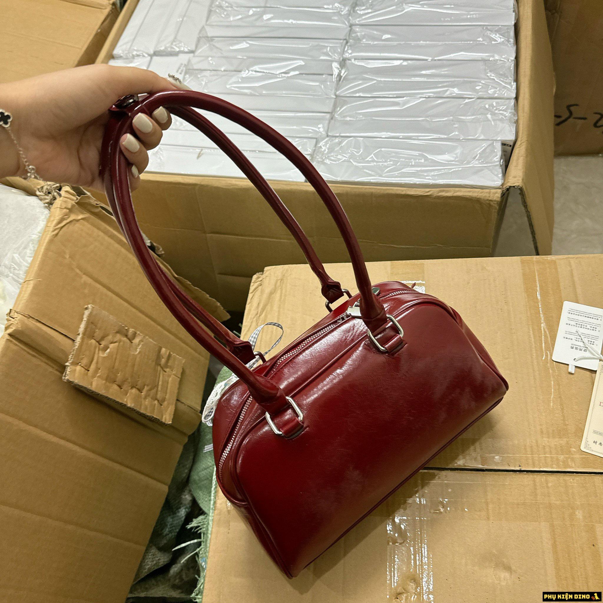 Túi Quảng Châu Cao Cấp 2 Túi Cột Nơ Màu Đỏ 7 Túi Xách Tay Màu Đỏ Có Nơ