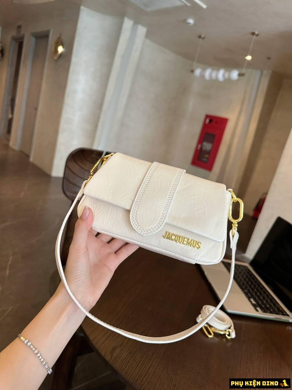 Túi Xách Tay Nữ Jacquemus Le Grand Bambino Đen Nâu Kem 3 Túi Xách Tay Nữ Jacquemus Le Grand Bambino Màu Kem