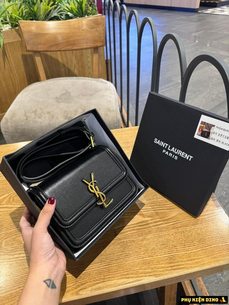 Túi Nữ Saint Laurent YSL Solferino Medium Satchel Black White 7 Túi YSL Black Solferino Medium Satchel