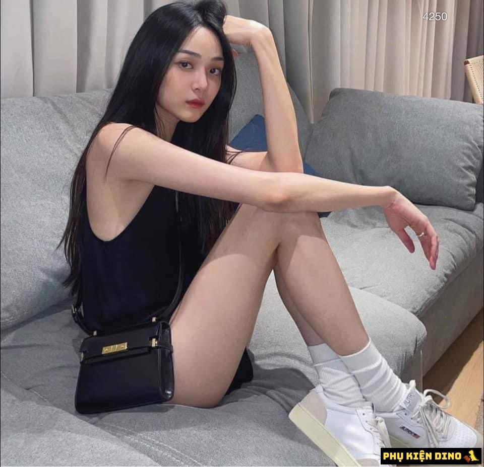 Túi Saint Laurent YSL Manhattan Small Crossbaby Bag Black White Yellow 11 Túi YSL Manhattan Black