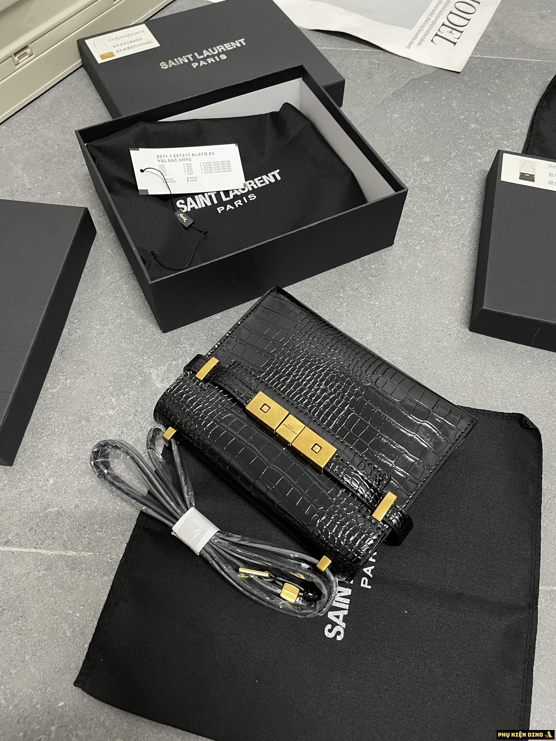 Túi Saint Laurent YSL Manhattan Small Crossbaby Bag Black White Yellow 6 Túi YSL Manhattan Màu Đen Fullbox
