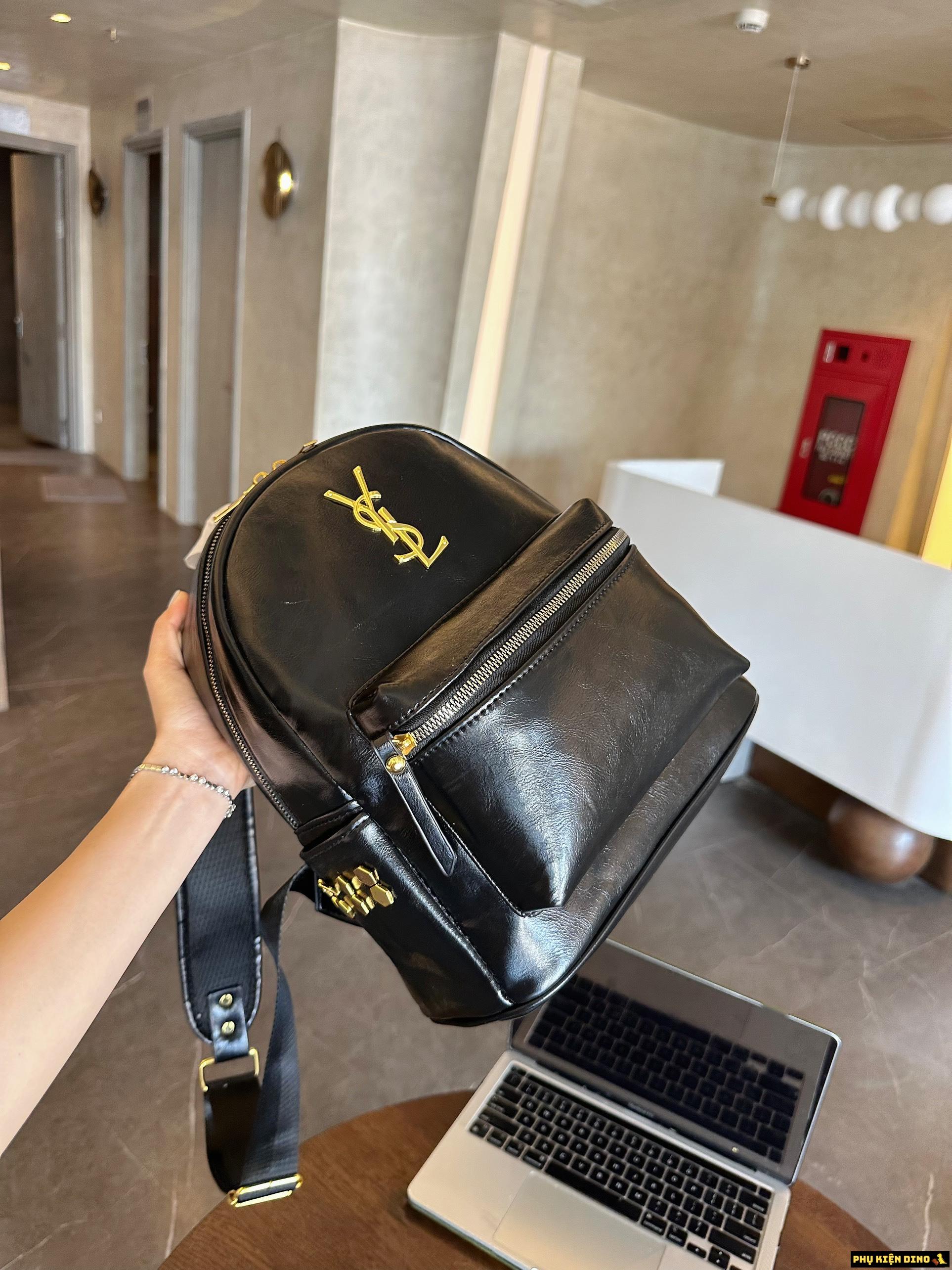 Balo YSL Màu Đen Size 25 Lót Nhung 4 Balo YSL Black
