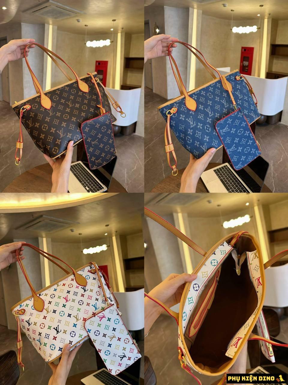 Set 2 Túi Tote Louis Vuitton LV 3 Màu Nâu Trắng Denim Size 35 10 Set 2 Túi Tote Louis Vuitton LV 3 Màu Nâu Trắng Denim Size 35 Hàng cao cấp