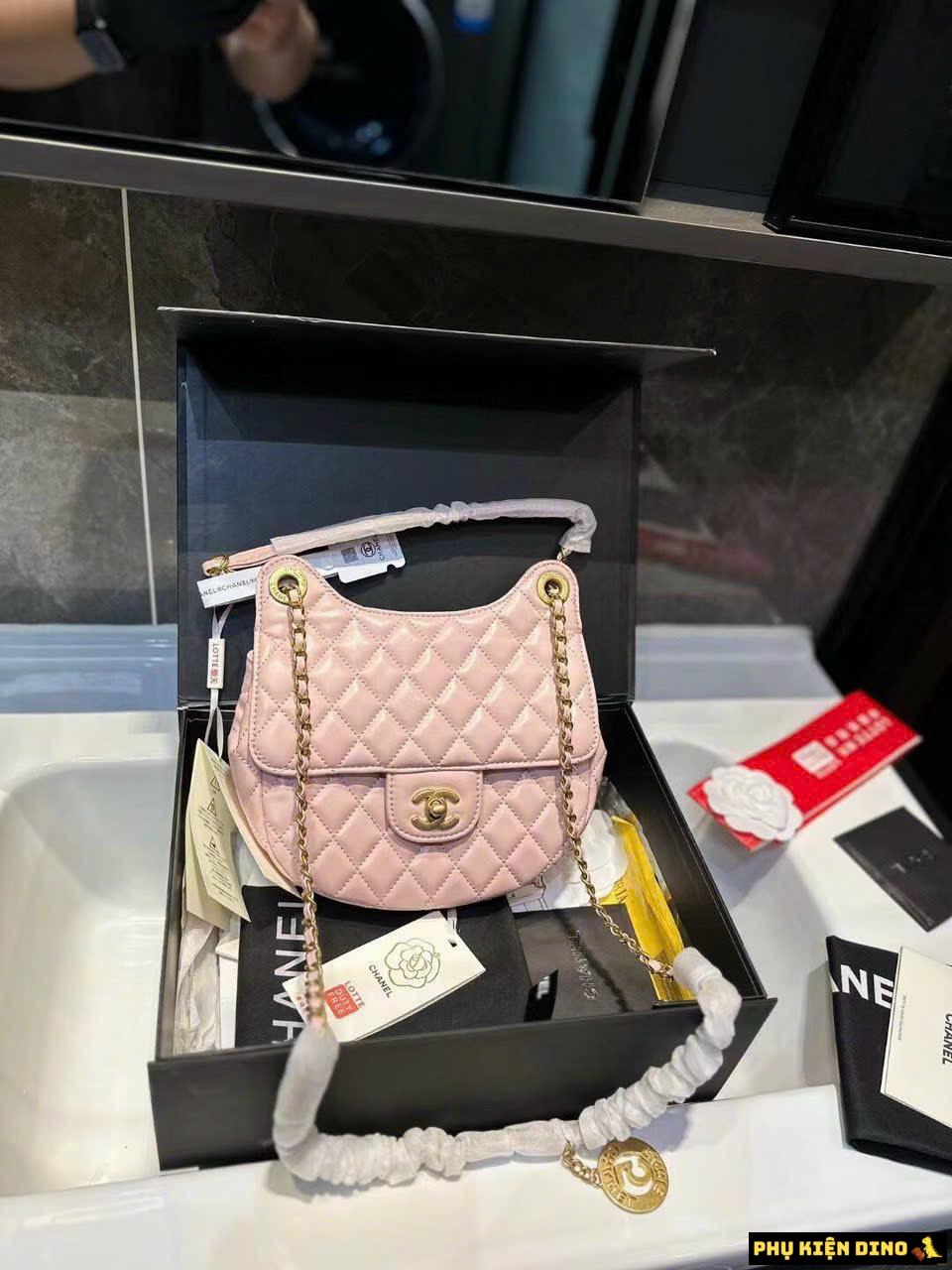 Túi Chanel Dáng Bầu Tai Thỏ 4 Màu Trắng Đen Xám Hồng Size 23 3 Túi Chanel Dáng Bầu Tai Thỏ Màu Hồng Size 23