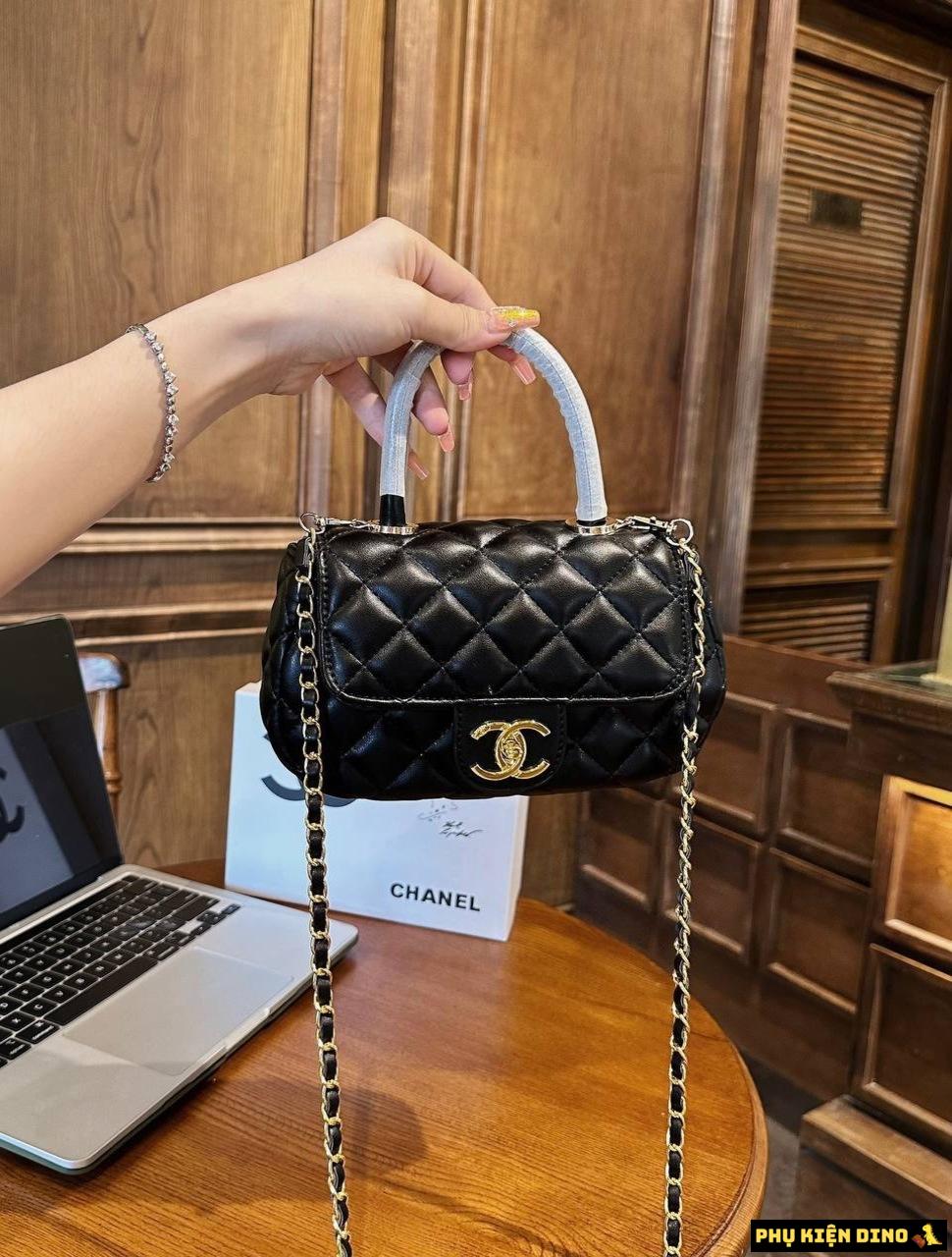 Túi Chanel Giỏ Dáng Bầu Size 19 Ô Trám Trắng Đen 3 Túi Chanel Giỏ Dáng Bầu Size 19 Ô Trám Màu Đen