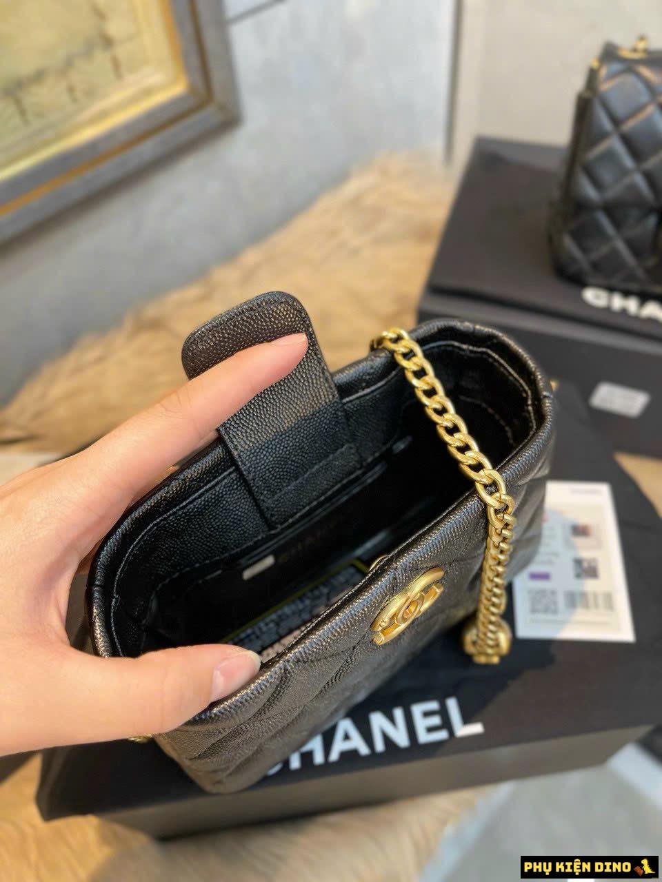 Túi Chanel Hobo Màu Đen Khóa Vàng Dây Đeo Trái Tim 6 Túi Chanel Hobo Black