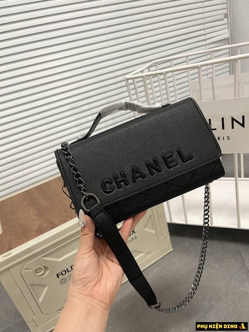 Túi Chanel Màu Đen Size 20 Xích Đen
