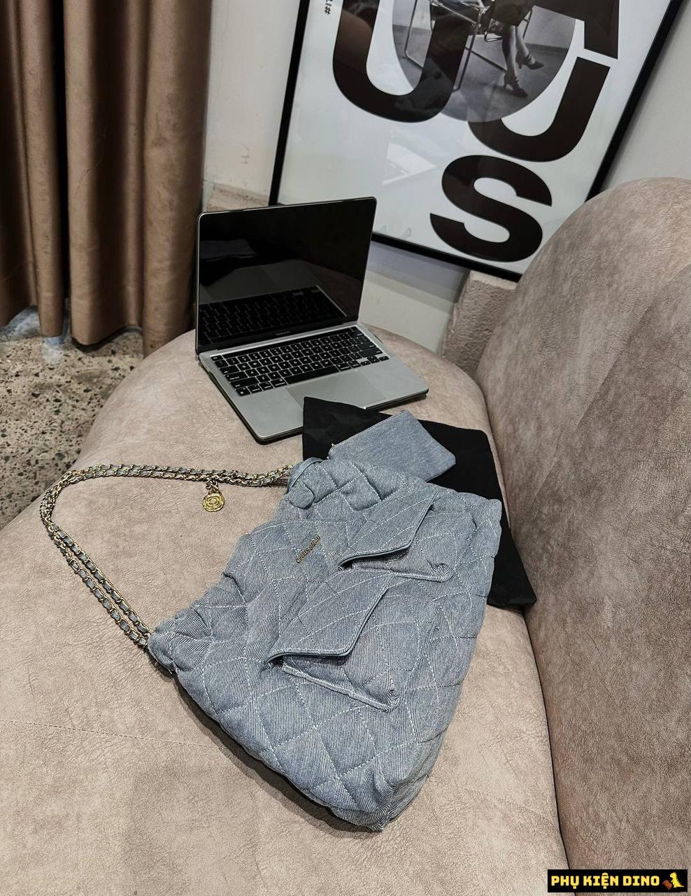 Túi Charles & Keith CNK Công Sở 2 Màu Đen Xanh Denim Size 35 6 Túi CNK Xanh Denim 2 Túi