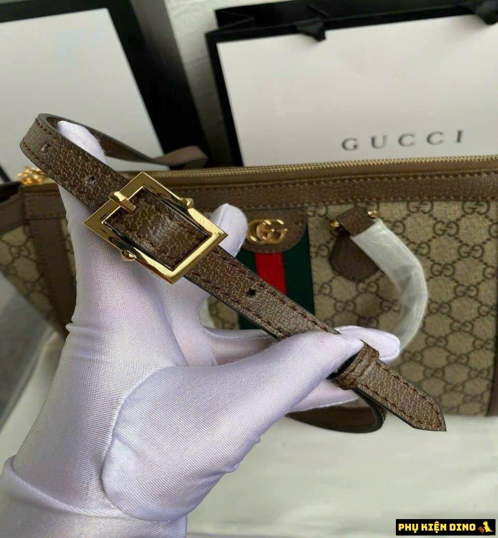 Túi Nữ Gucci Ophidia GG Medium Tote Beige Ebony 524537-K05NB-8745 4 Túi Công Sở Tote Gucci Nâu