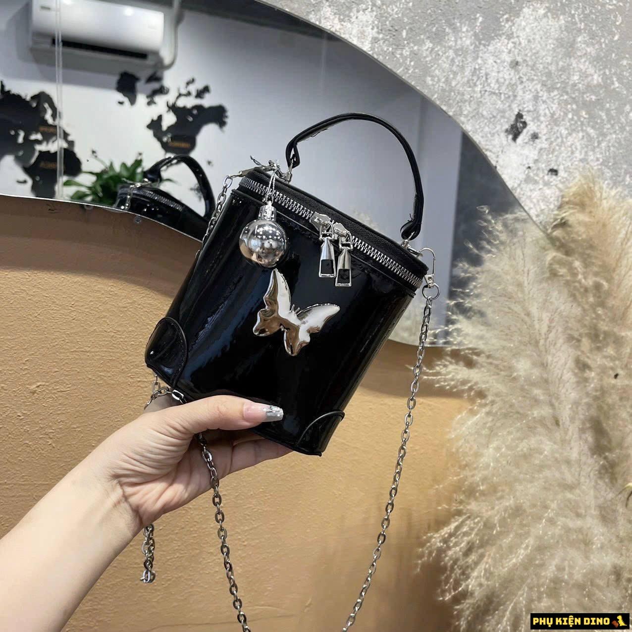 Túi Đeo Chéo Cốp Bướm 5 Màu Đen Trắng Kem Hồng Bạc 6 Túi Đeo Chéo Cốp Bướm Màu Đen