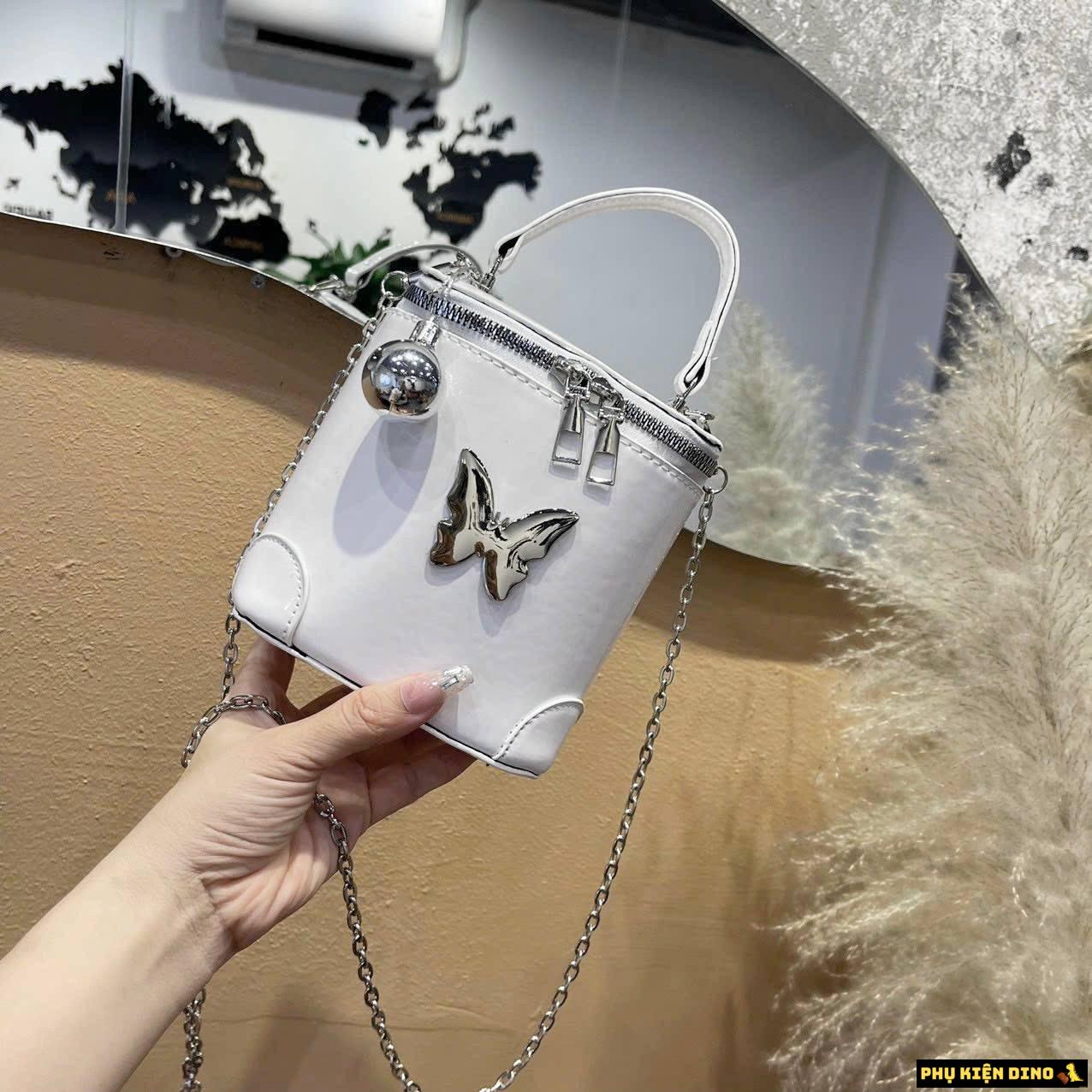 Túi Đeo Chéo Cốp Bướm 5 Màu Đen Trắng Kem Hồng Bạc 3 Túi Đeo Chéo Cốp Bướm Màu Trắng