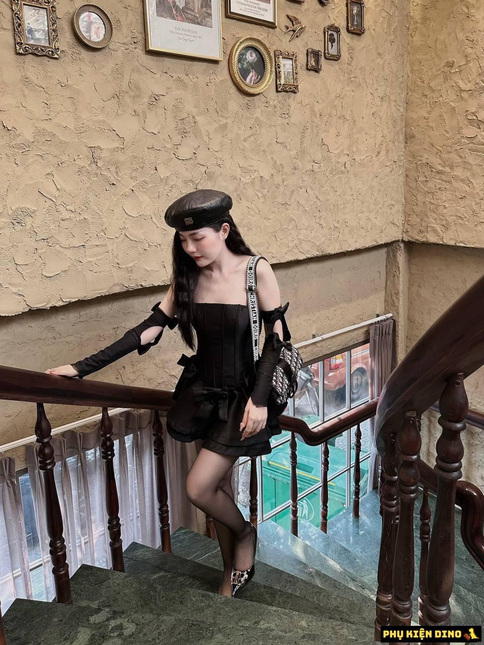 Túi Dior Thổ Cẩm Họa Tiết Trắng Đen Size 20 2 Túi Dior Thổ Cẩm Họa Tiết Trắng Đen Size 20