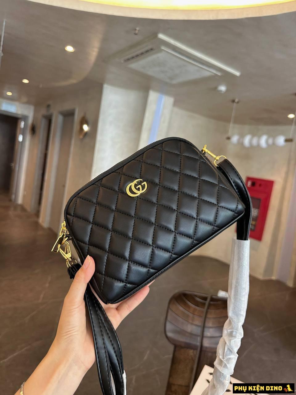 Túi Gucci Đen Khóa Vàng Hai Ngăn Size 21 5 Túi Gucci Đen Khóa Vàng