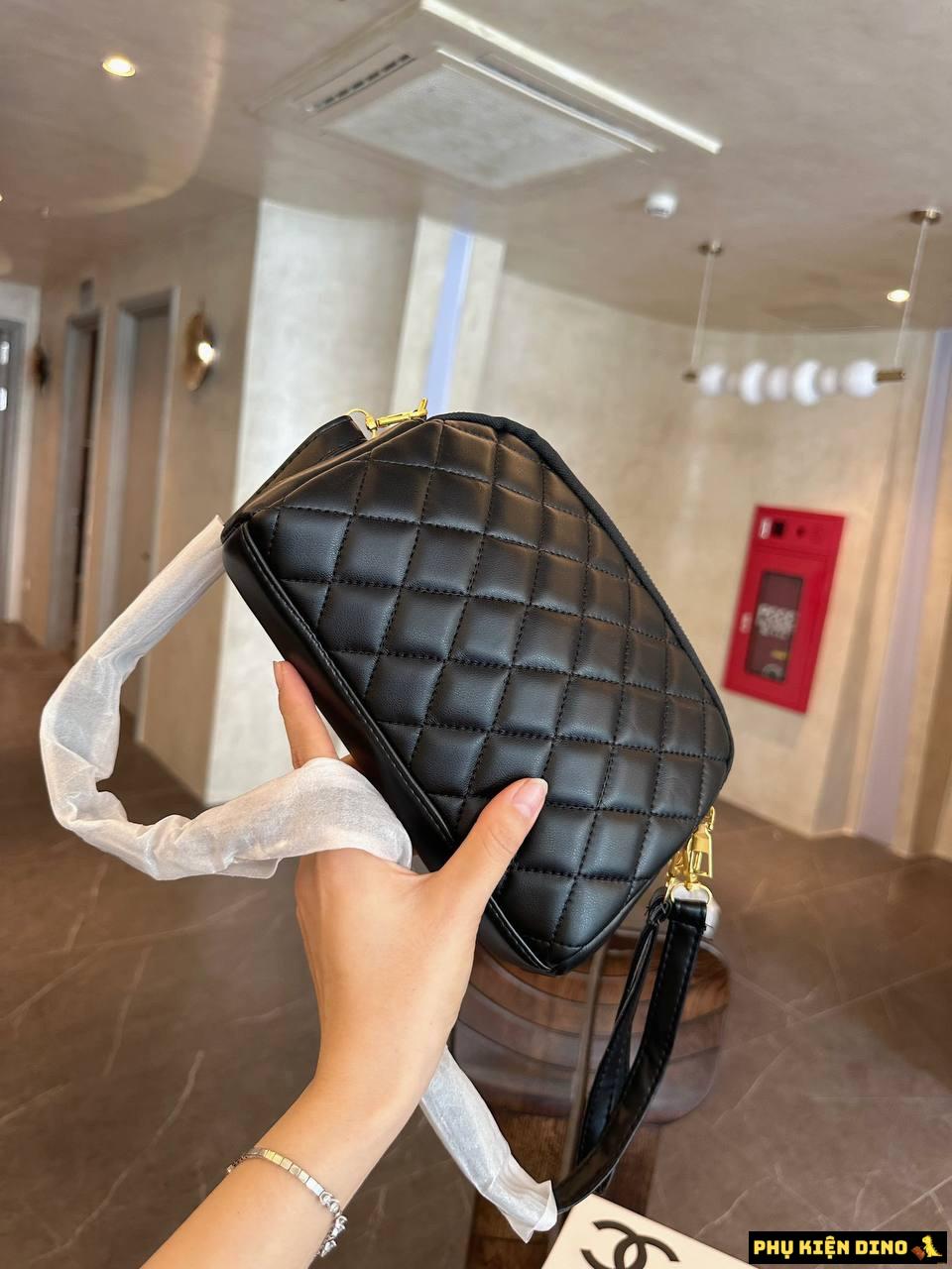 Túi Gucci Đen Khóa Vàng Hai Ngăn Size 21 4 Túi Gucci GC Màu Đen Bầu Ngang