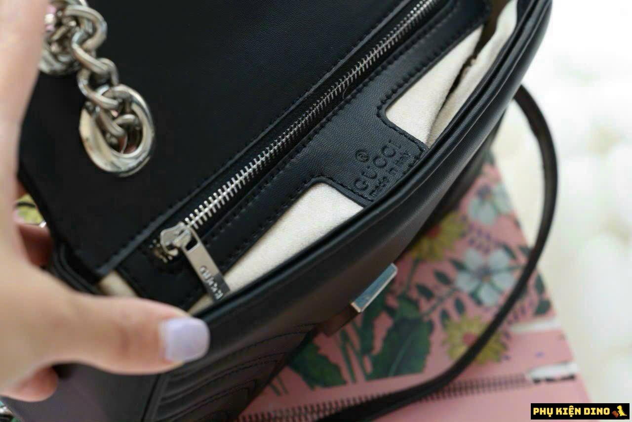 Túi Gucci GG Marmont Mini Bag Matelasse Đen Khóa Bạc 4 Túi Gucci GG Đen Khóa Bạc