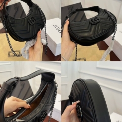 Túi Gucci GG Marmont Half Moon Full Black Màu Đen