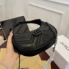 Túi Gucci GG Marmont Half Moon Full Black Size 21 15 tui gucci nua mat trang mau den