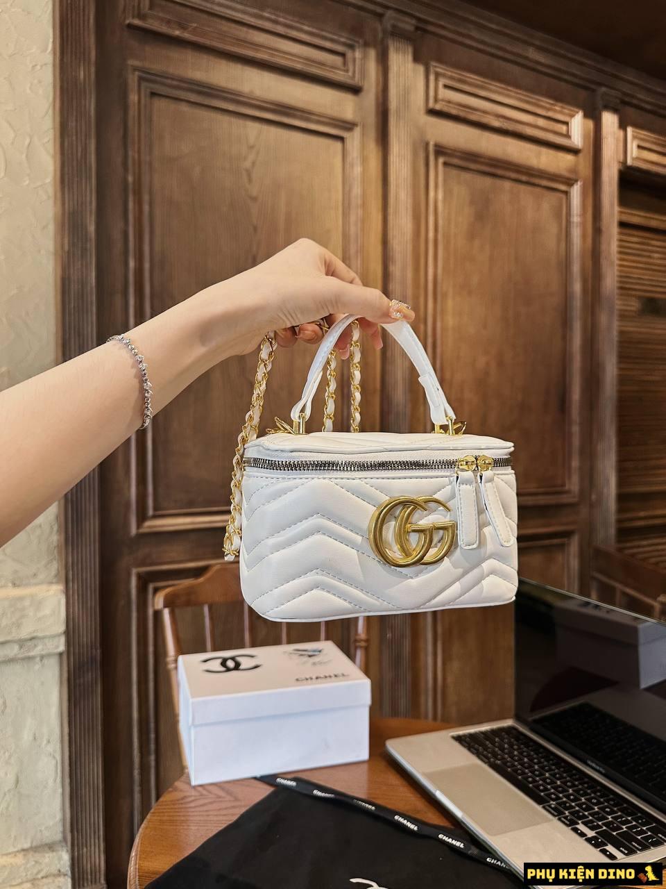 Túi Gucci White GG Marmont 2 Trắng Đen Size 20 4 Túi Gucci White GG Marmont Màu Trắng Size 20