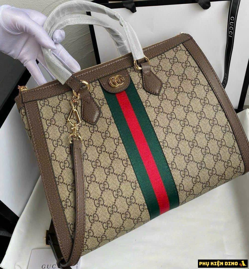 Túi Nữ Gucci Ophidia GG Medium Tote Beige Ebony 524537-K05NB-8745 2 Túi Nữ Gucci Ophidia GG Medium Tote Beige Ebony