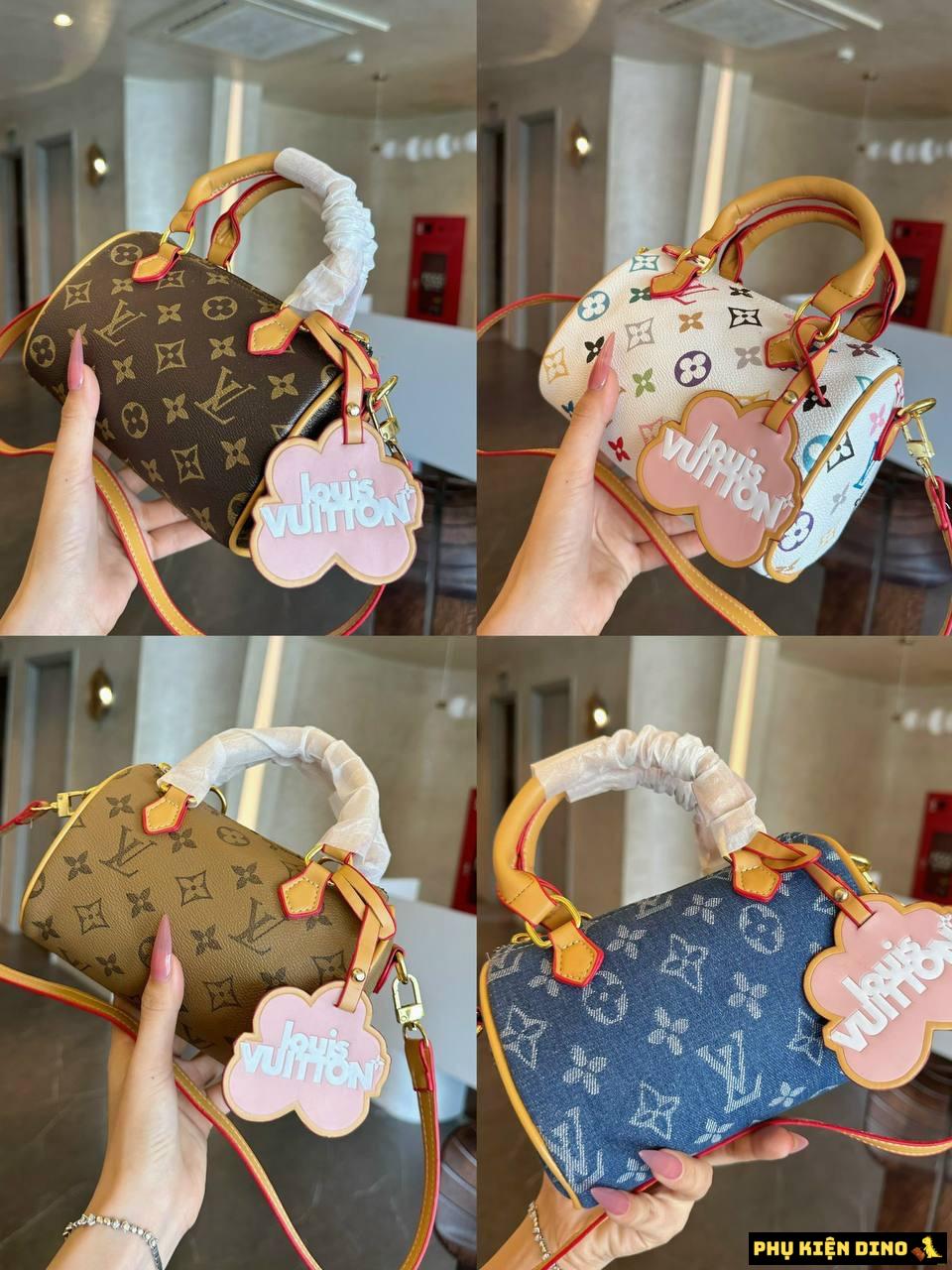 Túi Trống Louis Vuitton LV Monogram 4 Màu Denim Vàng Nâu Trắng 1 Túi Trống Louis Vuitton LV Monogram 4 Màu Denim Vàng Nâu Trắng