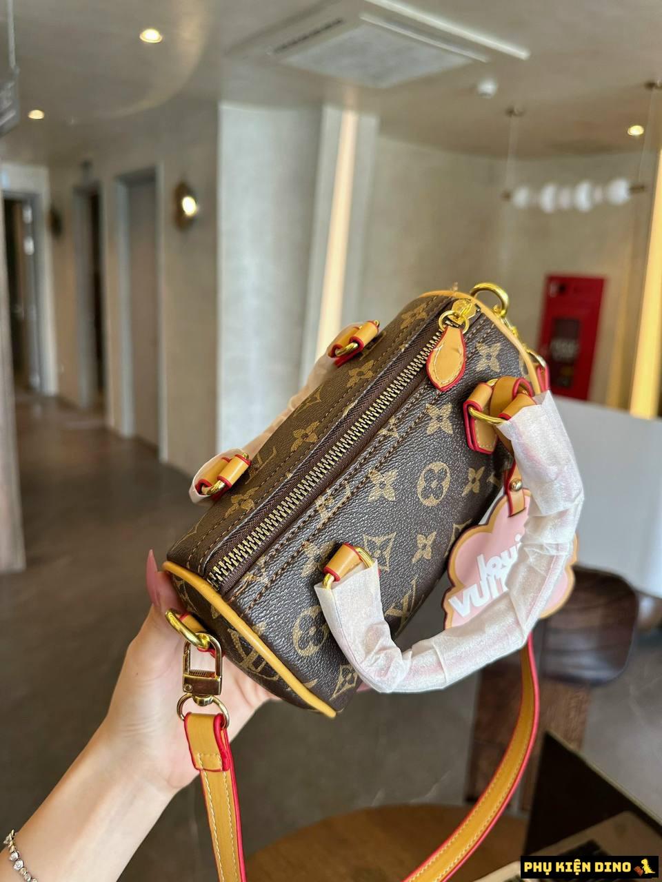 Túi Trống Louis Vuitton LV Monogram 4 Màu Denim Vàng Nâu Trắng 14 Túi Trống Louis Vuitton LV Monogram Brown