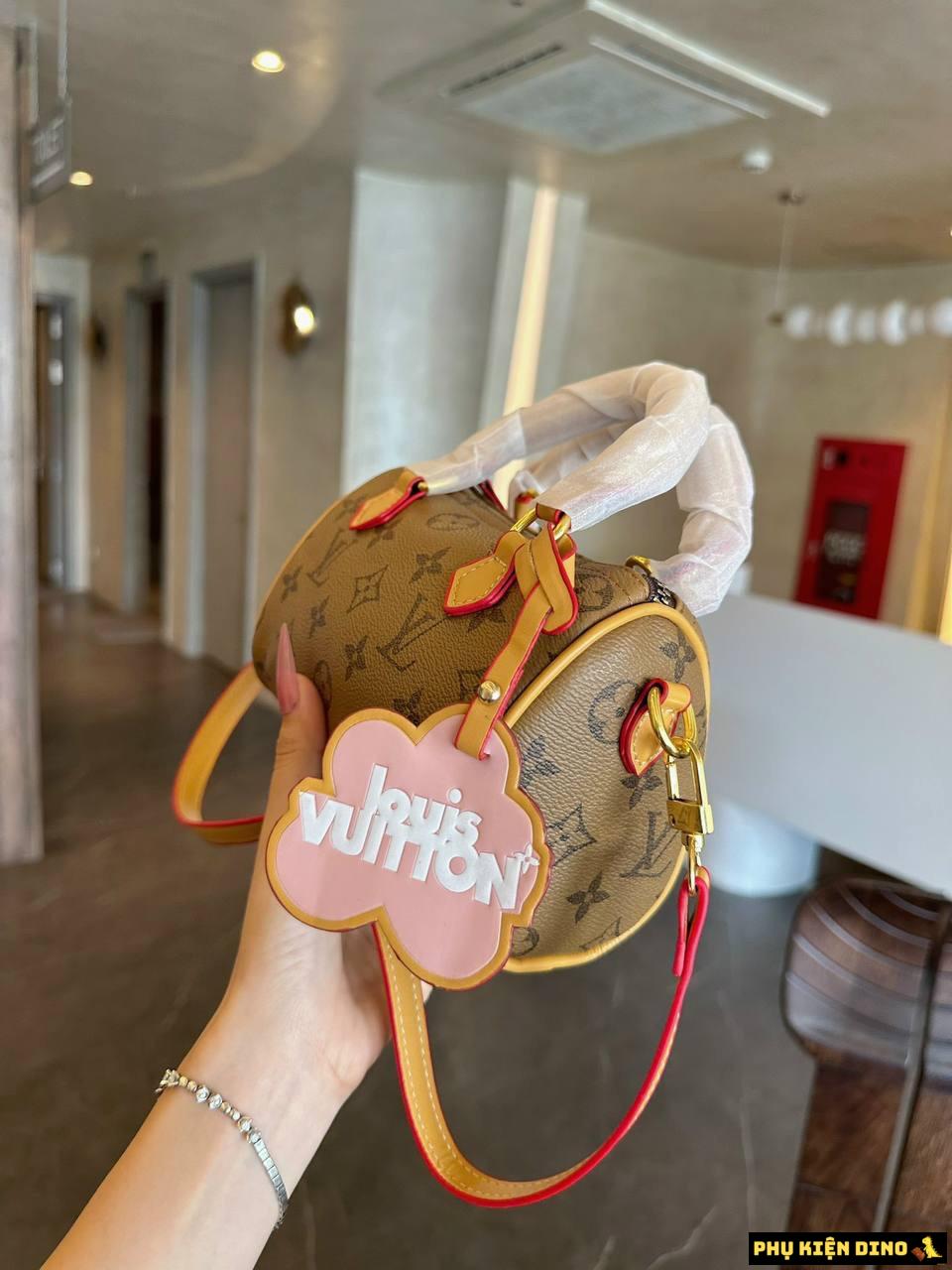 Túi Trống Louis Vuitton LV Monogram 4 Màu Denim Vàng Nâu Trắng 13 Túi Trống Louis Vuitton LV Monogram Họa Tiết