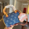 Túi Trống Louis Vuitton LV Monogram 4 Màu Denim Vàng Nâu Trắng 19 Túi Trống Louis Vuitton LV Monogram Xanh Denim
