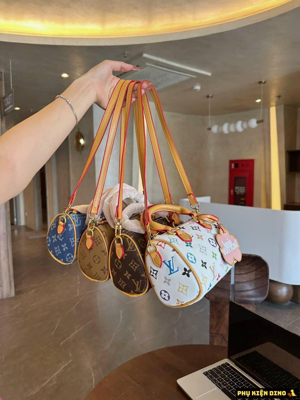 Túi Trống Louis Vuitton LV Monogram 4 Màu Denim Vàng Nâu Trắng 2 Túi Trống Louis Vuitton LV Monogram