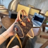 Túi Xách Nữ Louis Vuitton LV Nano Speedy Màu Nâu Size 17 11 Túi Xách Form Trống LV Màu Nâu