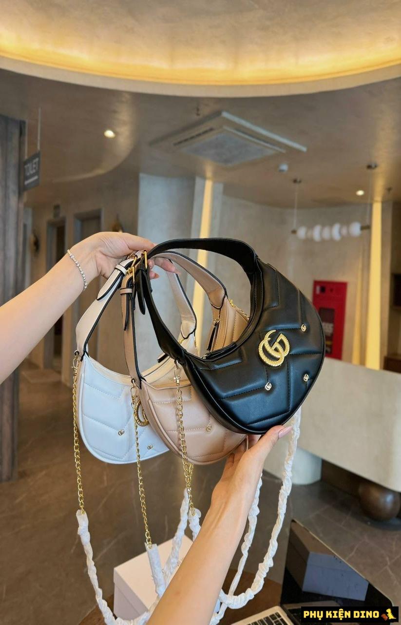 Túi Xách Gucci Marmont 3 Đinh 3 Màu Trắng Đen Kem 1 Túi Xách Gucci Marmont 3 Màu Trắng Đen Kem