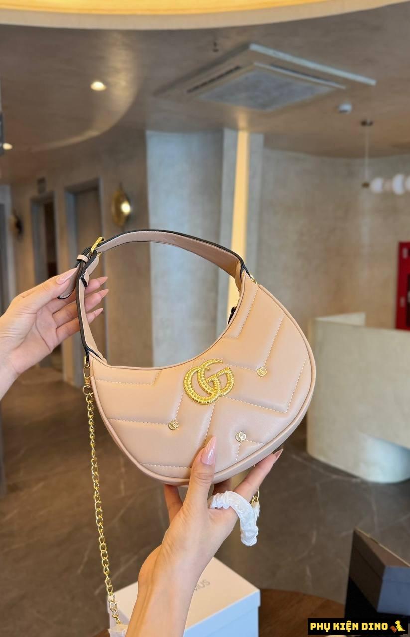 Túi Xách Gucci Marmont 3 Đinh 3 Màu Trắng Đen Kem 11 Túi Xách Gucci Marmont Nâu Kem