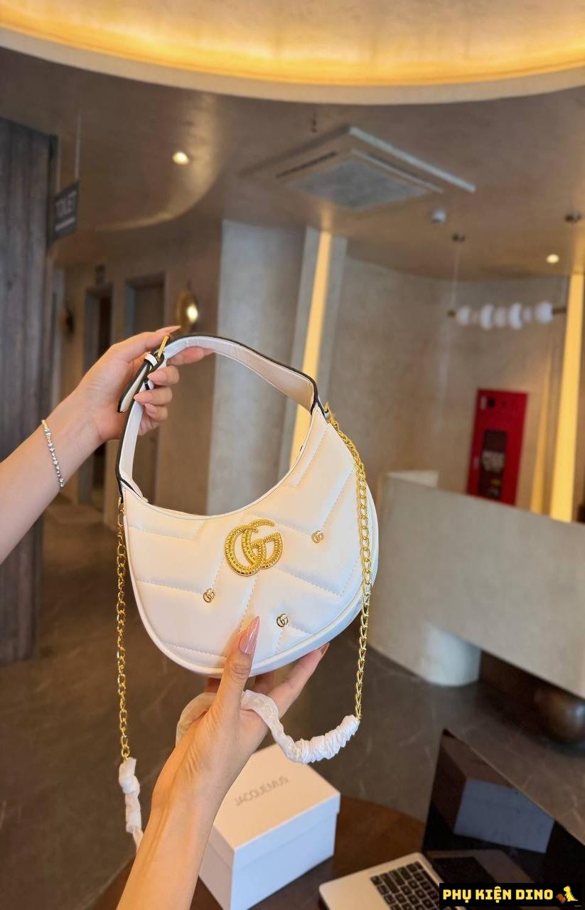 Túi Xách Gucci Marmont 3 Đinh 3 Màu Trắng Đen Kem 9 Túi Xách Gucci Marmont Trắng