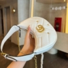 Túi Xách Gucci Marmont 3 Đinh 3 Màu Trắng Đen Kem 17 Túi Xách Gucci Nửa Mặt Trăng Màu Trắng 3 logo Nhỏ