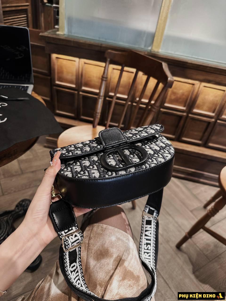 Túi Dior Thổ Cẩm Họa Tiết Trắng Đen Size 20 7 Túi Xách Nữ Dior Black White