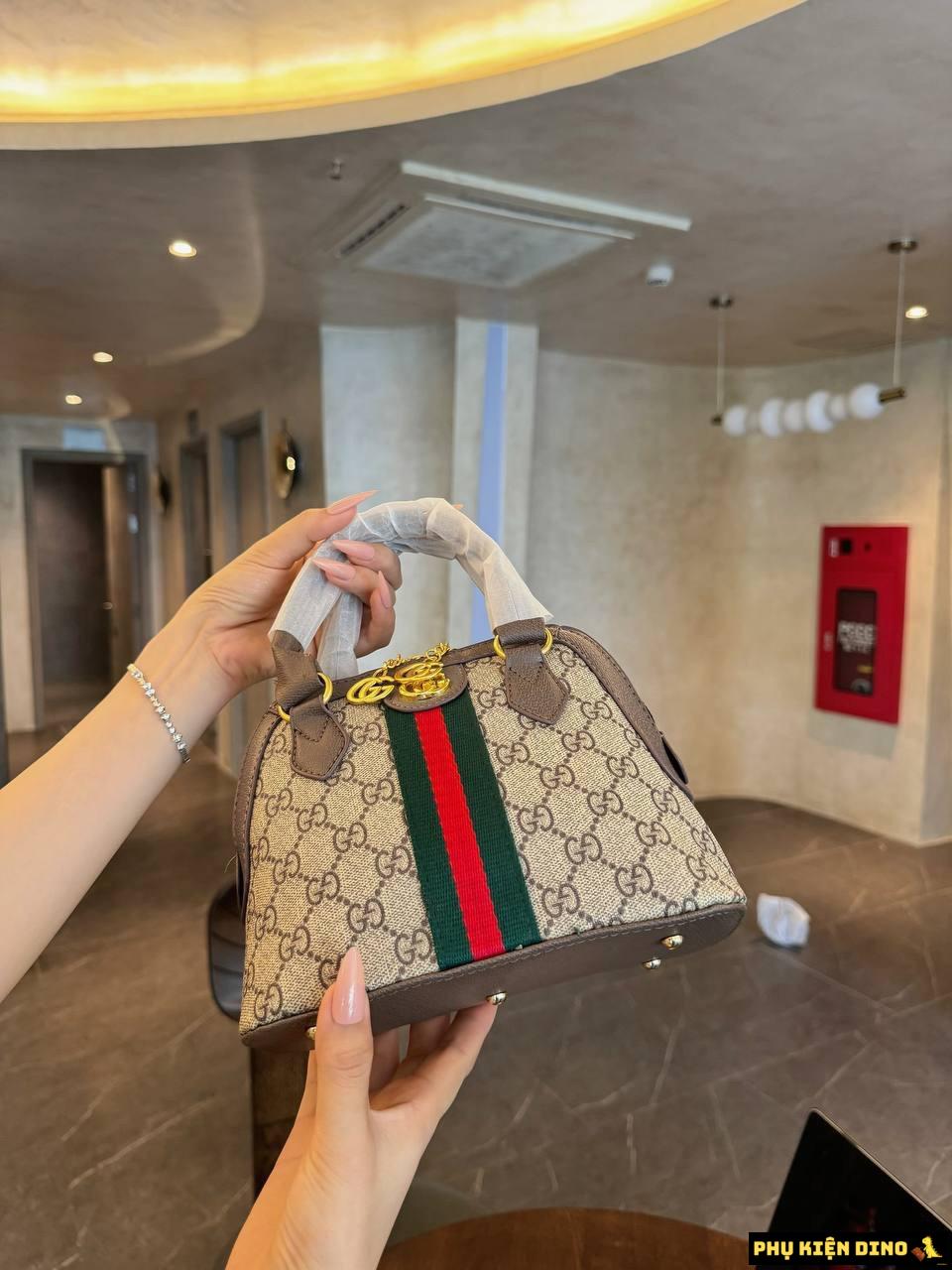 Túi Gucci Ophidia GG Size 21 Màu Nâu 3 Sọc 3 Túi Xách Nữ Gucci Ophidia Màu Nâu