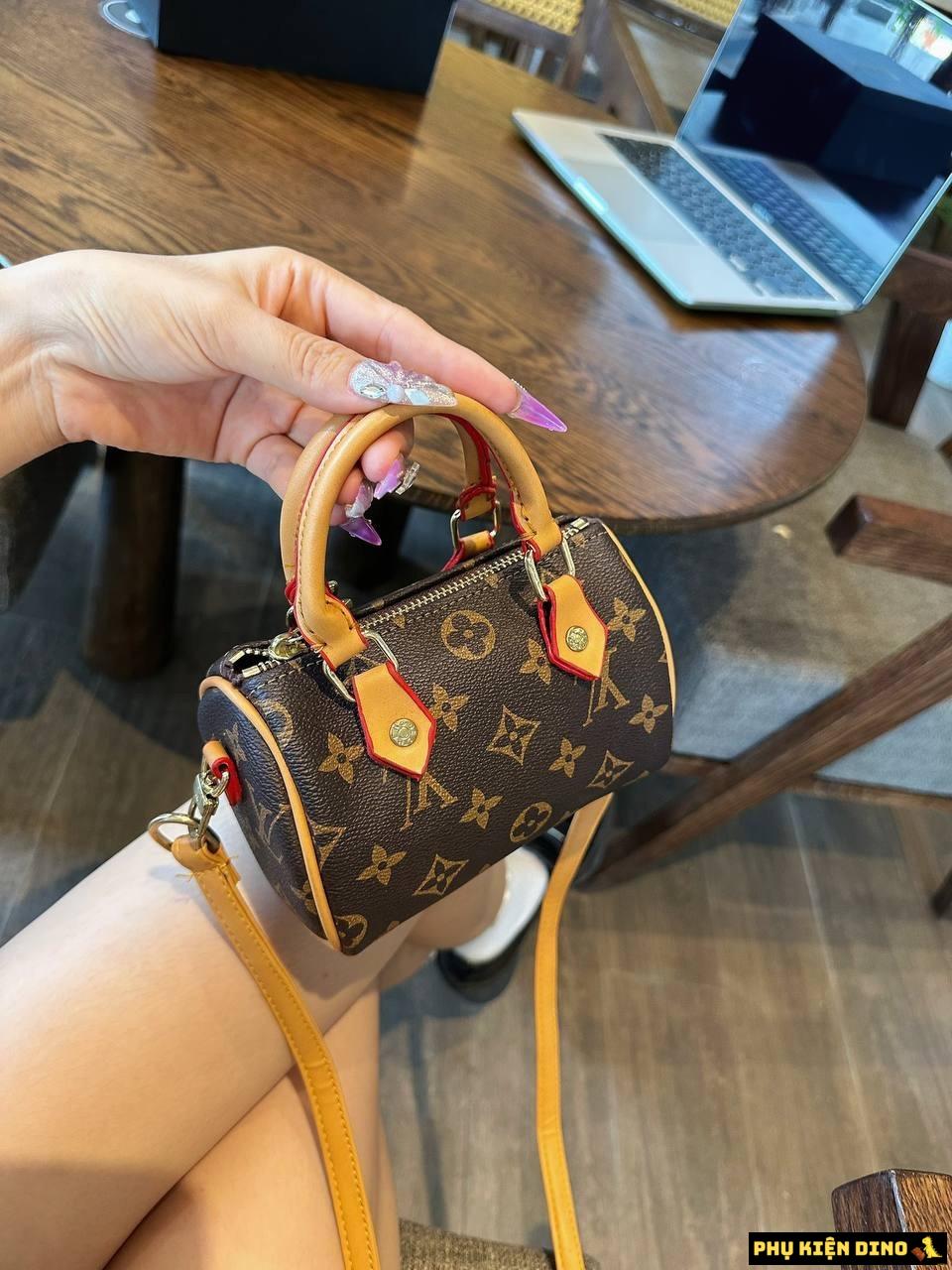 Túi Xách Nữ Louis Vuitton LV Nano Speedy Màu Nâu Size 17 7 Túi Xách Nữ LV Brown Size 17