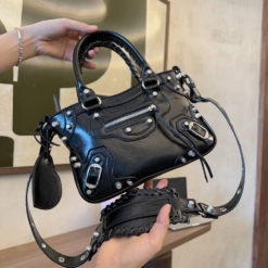 Túi Balenciaga Đinh Hai Màu Trắng Đen Size 22