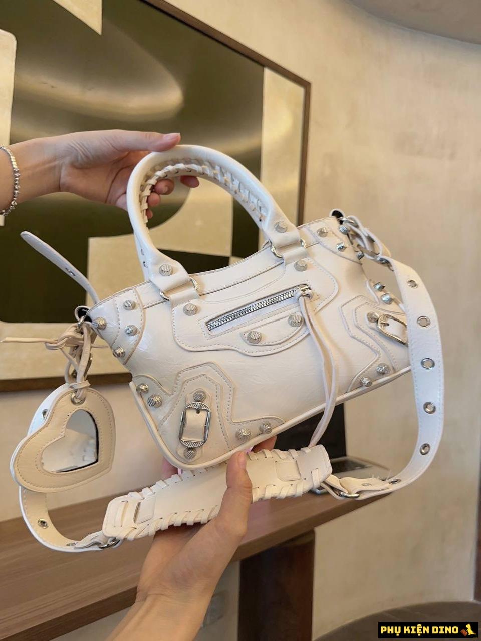 Túi Balenciaga Đinh Hai Màu Trắng Đen Size 22 4 Túi Balenciaga White Đinh