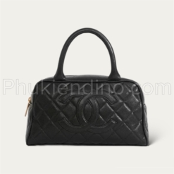 Túi Chanel CC Quilted Caviar Bowling Bag Black Size 23